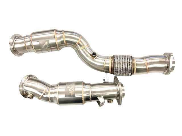 MAD BMW M2C M3 M4 S58 Resonated Downpipes W/ Flex Section