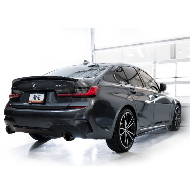 AWE 19-23 BMW 330i / 21-23 BMW 430i Base G2X Track Edition Axle Back Exhaust - Diamond Black