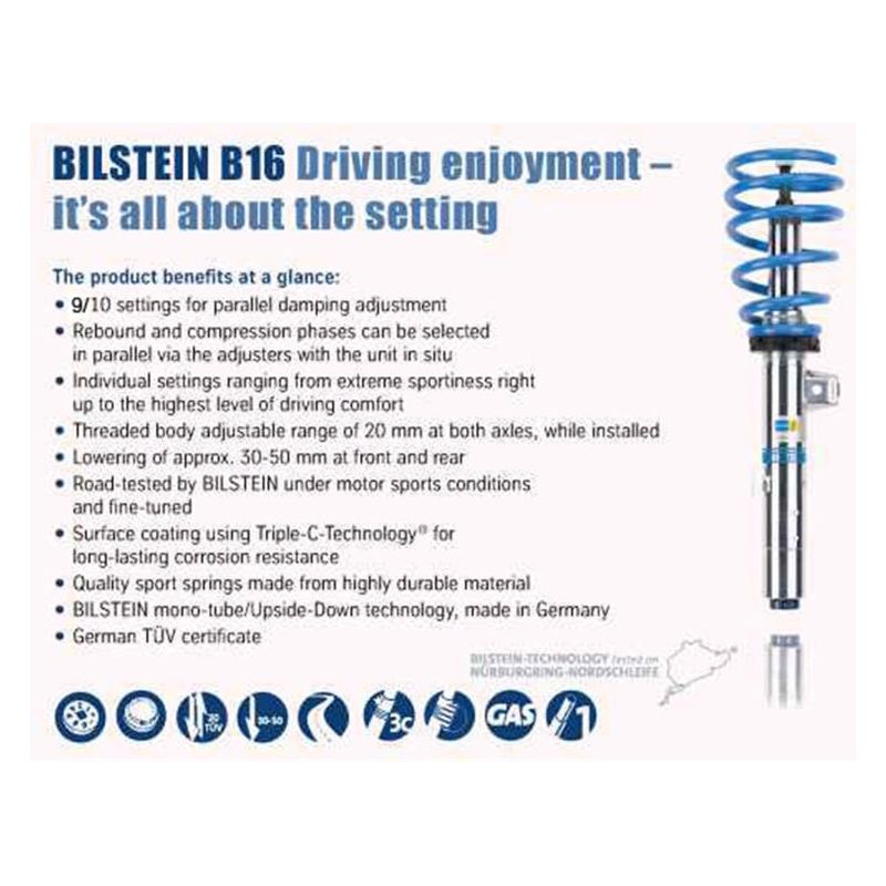 Bilstein B16 (PSS10) 12-13 BMW 328i 2.0L & 3.0L/335i 3.0L Front & Rear Performance Suspension System