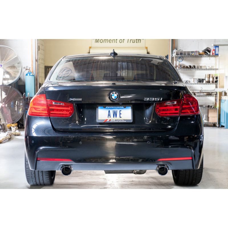 AWE Tuning BMW F3X 335i/435i Touring Edition Axle-Back Exhaust - Diamond Black Tips (90mm)